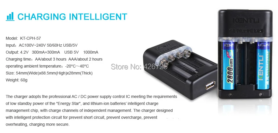 KENTLI 1,5 V AA/AAA литий-ионный полимерный аккумулятор зарядное устройство интеллектуальное зарядное устройство Быстрая зарядка 5 лет гарантии