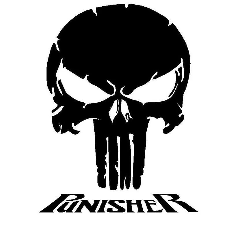 

12CMX15.5CM PUNISHER Skull Cartoon Car Trunk Window Sticker Vinyl Decals Decorative Accessories Black/White for Lexus nx200t KIA