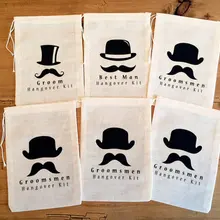 Изготовленный На Заказ шафера Лучший человек Свадебный девичник ювелирные изделия пользу муслин подарки сумки прием гостей в доме невесты первой помощи похмельные наборы