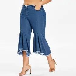 Джинсы с высокой талией Новые женские осенние эластичные свободные джинсовые повседневные ботинки с карманами женские джинсы 6,24