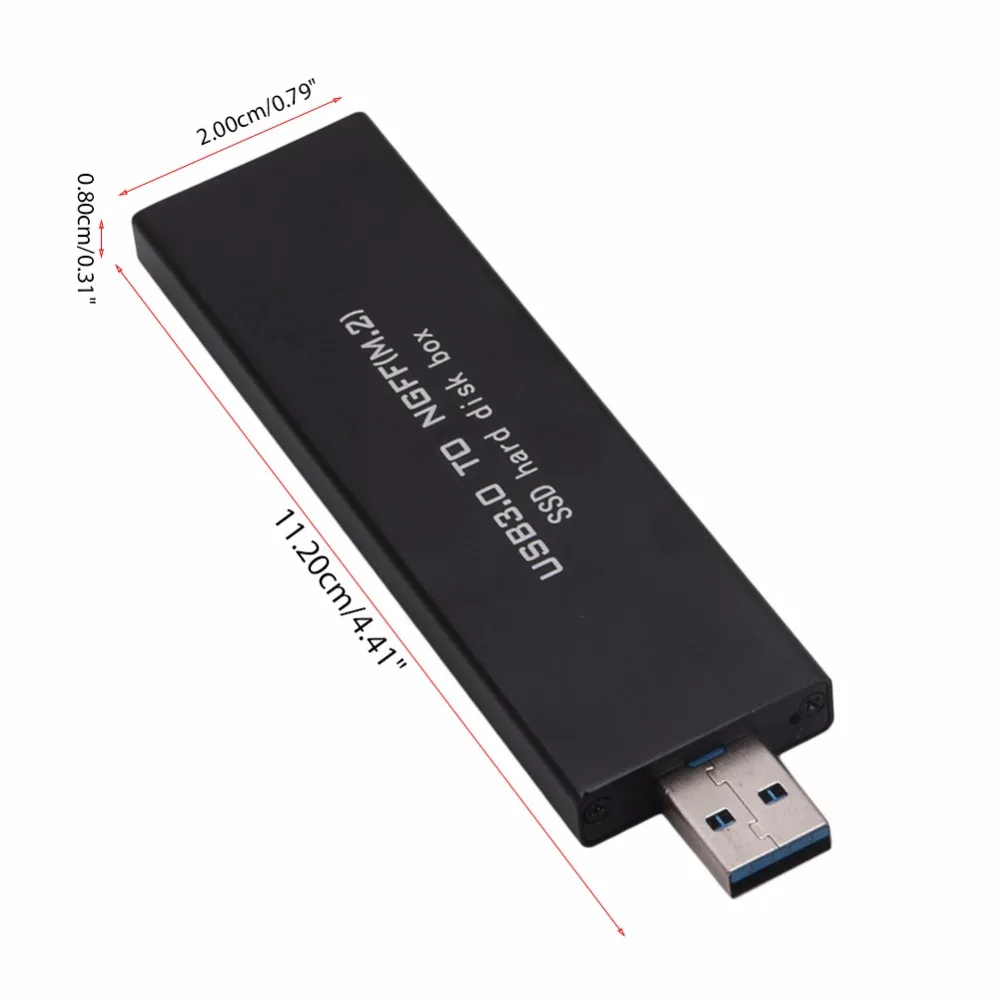 1 шт. USB 3,0 к M.2 для NGFF SSD мобильный Бард диск коробка внешний корпус для хранения новый черный