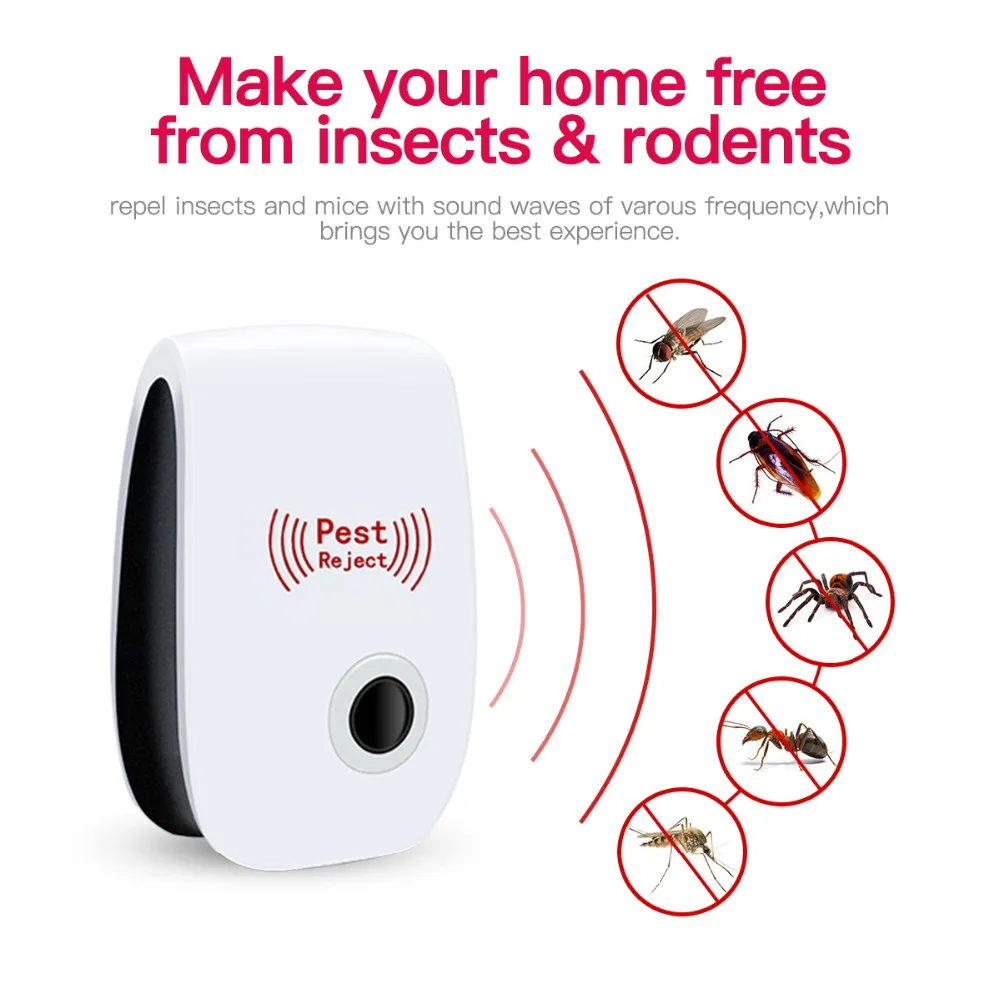 

Pest Control Ultrasonic Pest Repeller Mosquito Killer Electronic Anti Rodent Insect Repellent Mole Mouse Cockroach Mice Dropship