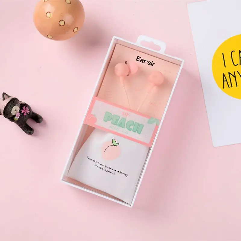 CHICLITS-Cute-Cartoon-Peach-Earphones-Colorful-In-ear-3-5mm-Earbuds-Mini-Storage-Bag-With-Mic (6)