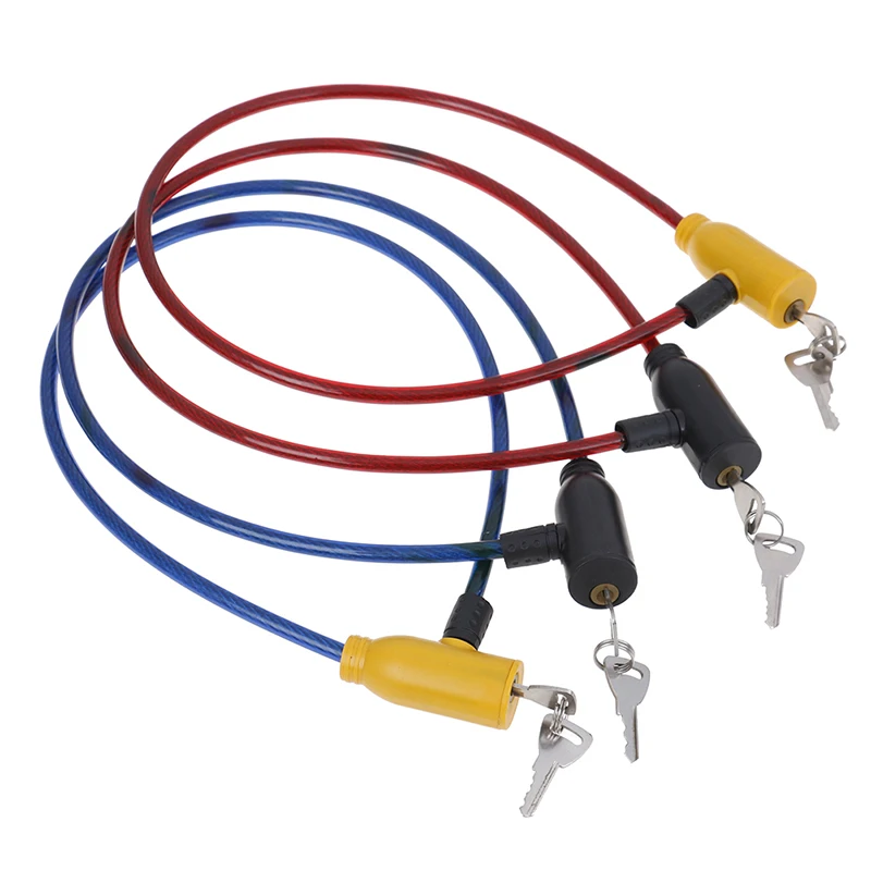 

1 pc Metal Cycling 8x640mm Cable Anti-Theft Bike Safety Lock With 2 Keys