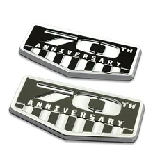 Pegatina 3D para coche, emblema de aniversario 70, para Jeep Wrangler JK, Grand Cherokee, Commander, calcomanías para placa de identificación