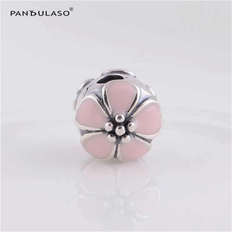 

Pandulaso Pink Enamel Daisy Clip Flower Silver Beads for Jewelry Making Fit Original Charms Bracelets & Bangles DIY Jewelry