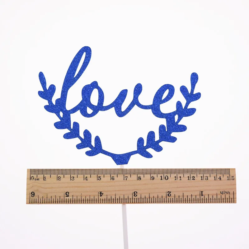 1 штука синего Топпер для торта Love Свадебные флажки на день рождения Обручение