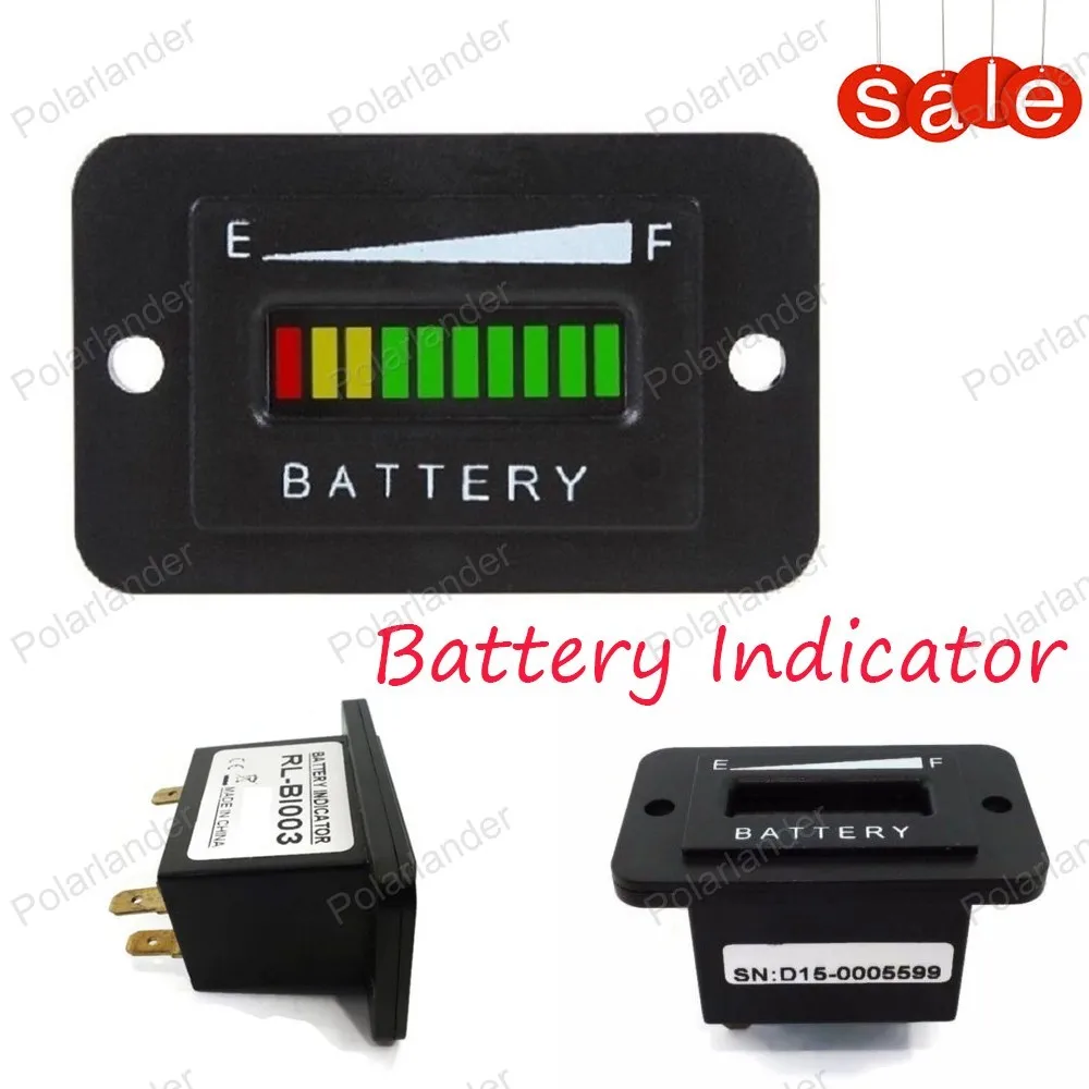 free shipping Battery Indicator Meter Tri colors Rectangle for G/olf