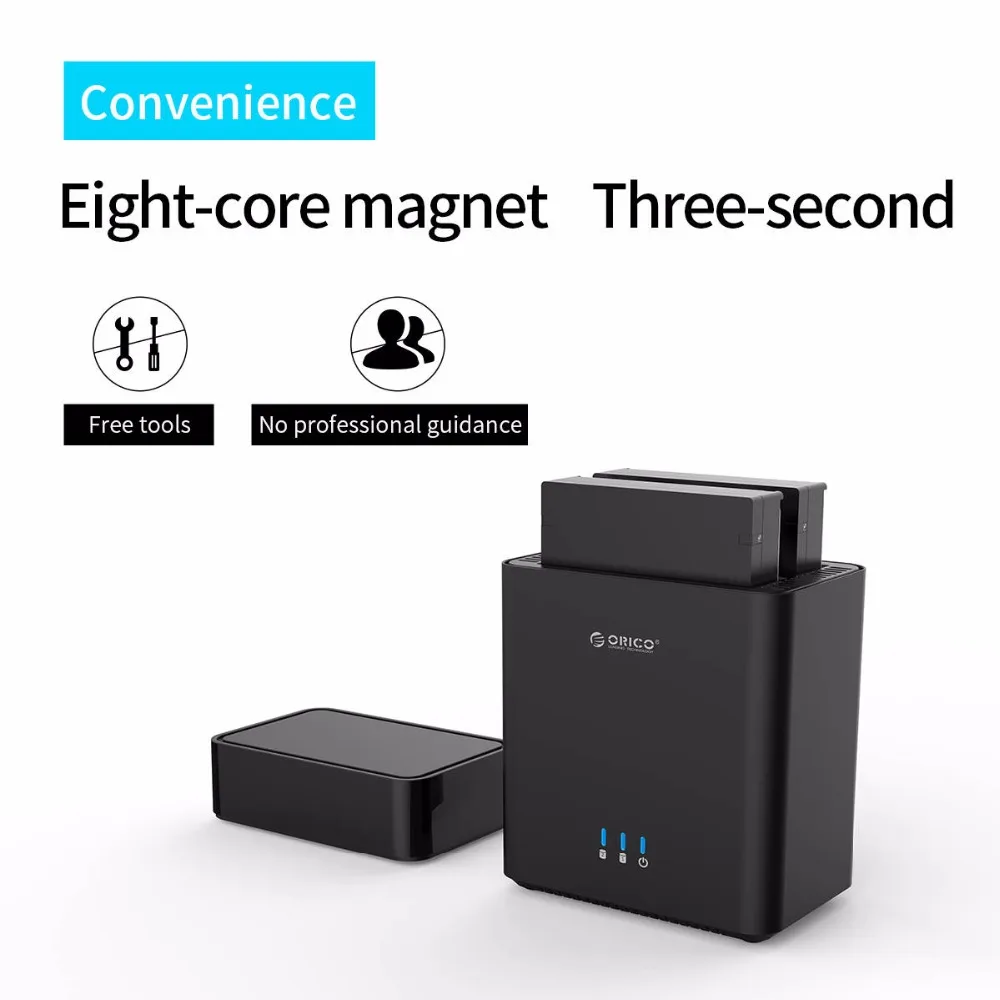 Корпус жесткого диска ORICO 2 Bay с магнитным разъемом 3 5 дюйма USB3.1 Gen1 type C поддержка UASP