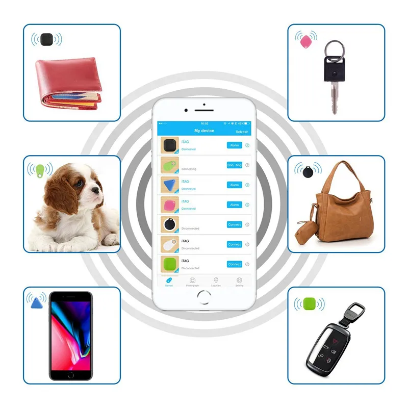 Смарт-мини gps трекер для домашних животных Водонепроницаемый Bluetooth Tracer треугольные ключи кошелек сумка Детские трекеры Finder оборудование A