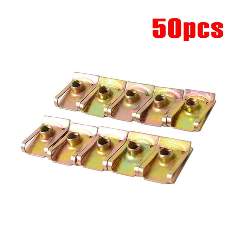 50 Uds de placa de Metal Puerta de coche Panel guardabarros U tornillo Clips de velocidad M6 loco ► Foto 2/5