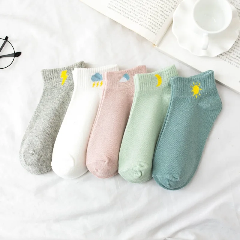 

IOLPR Hosiery spring summer new style womens boat socks Japanese series sweet campus wind student socks cotton breathable