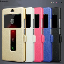 Роскошный умный кожаный чехол с окошком для zte Nubia Z9 Max Z9 Mini Z11 Mini с шелковым узором и подставкой