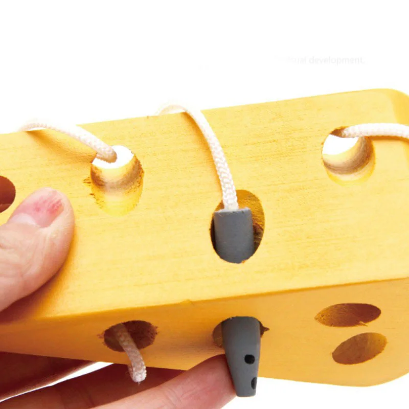 Baby Wooden Educational Toys Mouse Thread Cheese Plaything Early Learning Education Toys Montessori Teaching Aids Math Toys (7)