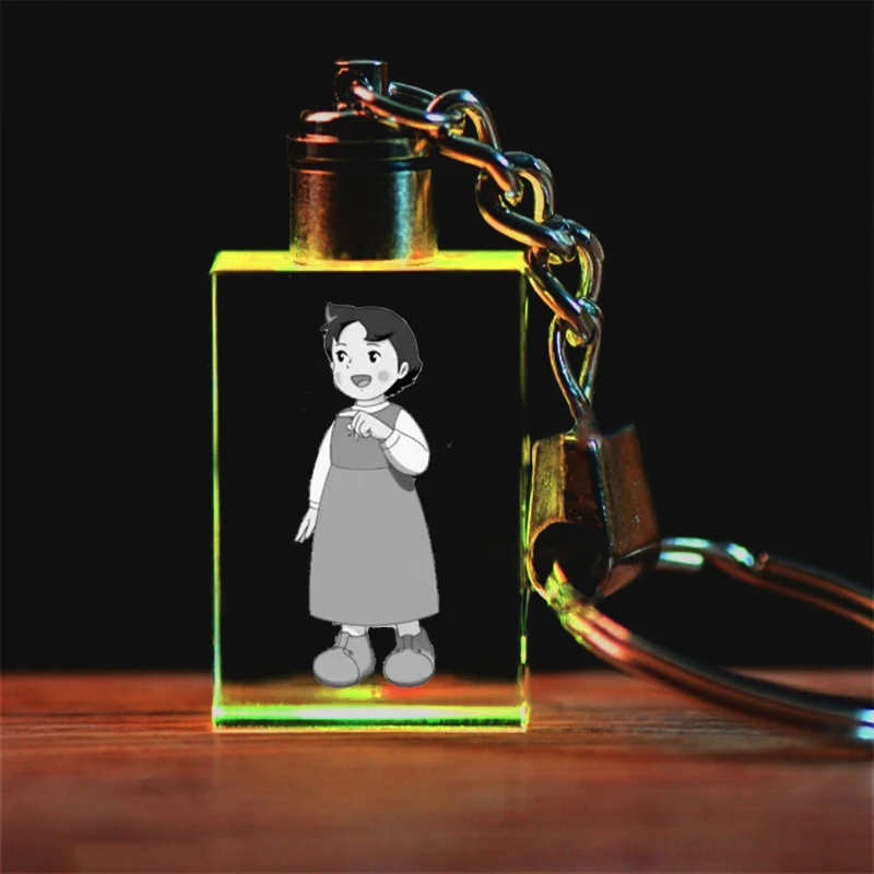 IVYYE Heidi девушка квадратный аниме светодиодный брелок для ключей Фигурка Кристалл игрушка брелок Светильник брелок для ключей унисекс индивидуальные подарки Новинка