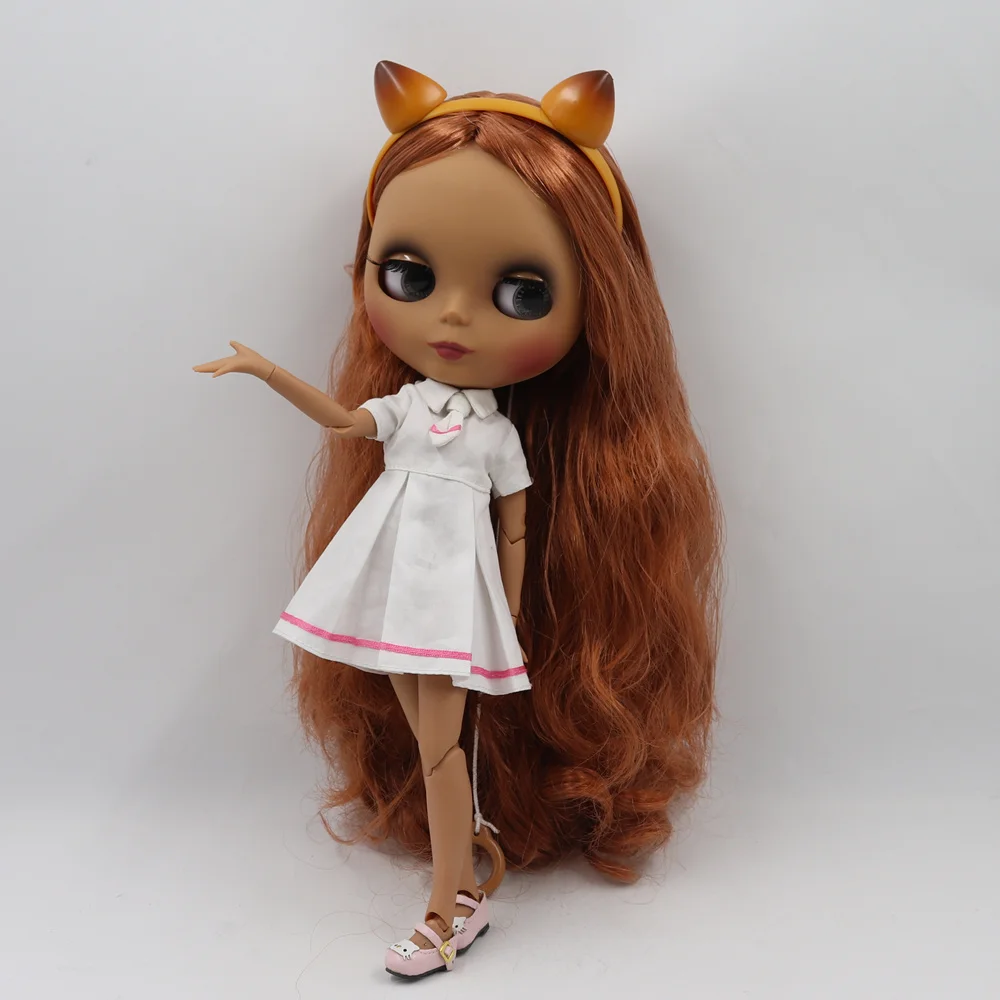 Кукла Blyth 1/6 bjd белая кожа суставное тело мягкий коричневый длинные прямые волосы Новинка матовое лицо с бровями блеск для губ ледяной sd игрушка