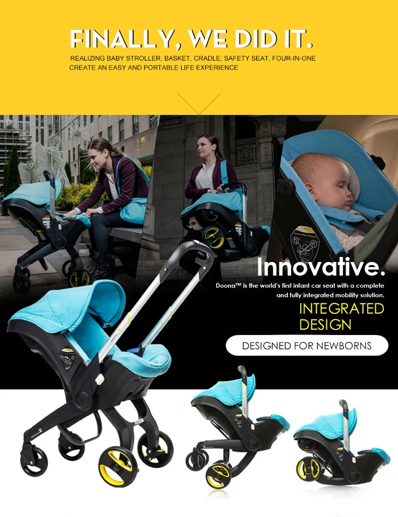 Автомобильное кресло-коляска для новорожденных, детская коляска, переносная коляска для путешествий с автомобильным сиденьем