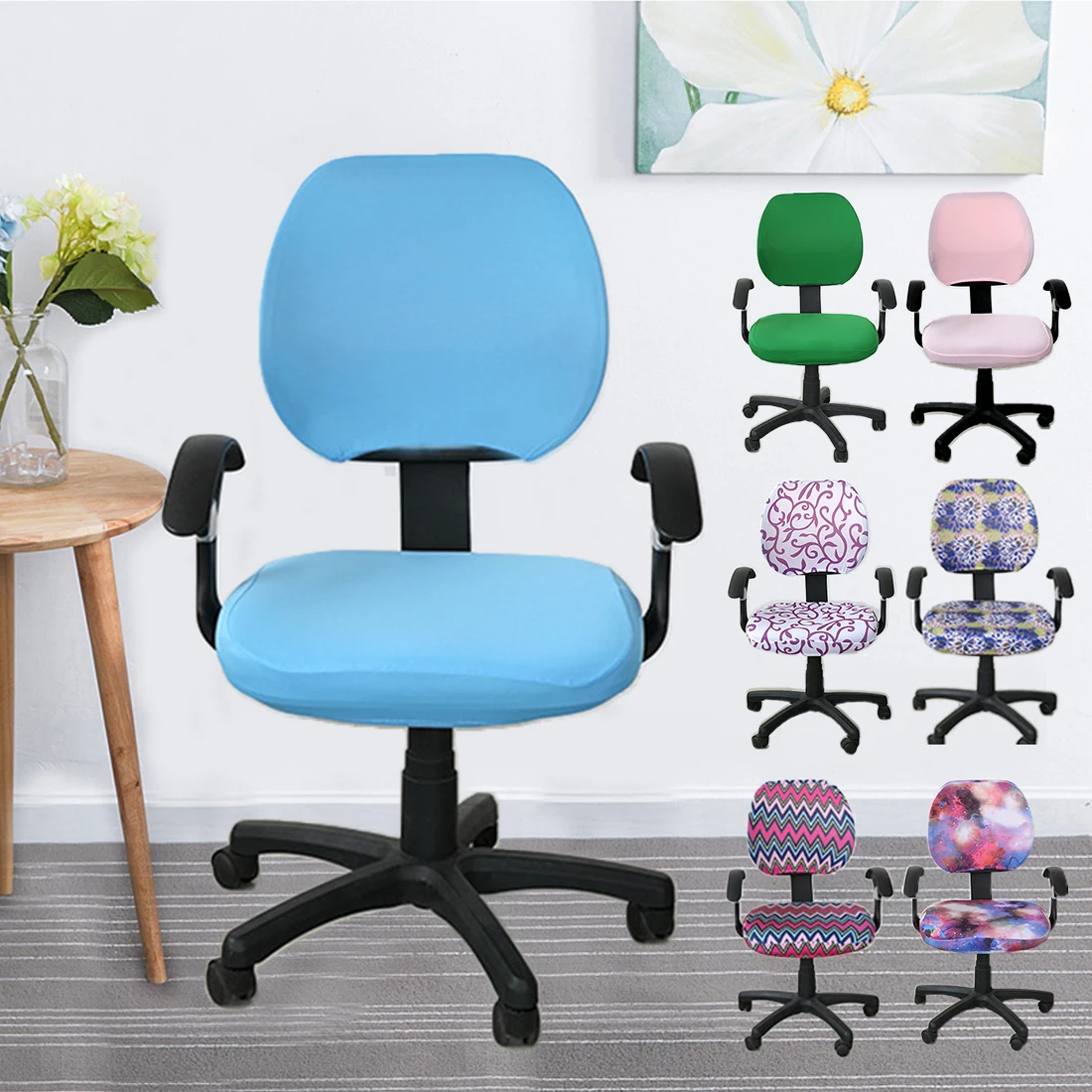 دنة كرسي الكمبيوتر غطاء 100% البوليستر مرونة كرسي مكتب مغطى بالنسيج غطاء قابل للغسل سهلة للازالة دون مسند ذراع غطاء دنة كرسي الكمبيوتر غطاء 100% البوليستر مرونة كرسي مكتب مغطى بالنسيج غطاء قابل للغسل سهلة للازالة دون مسند ذراع غطاء