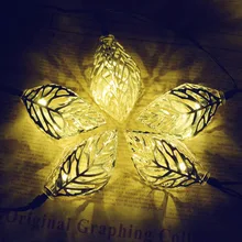 New typs Solar Light Strings 20 Light LED creative Leaf style Iron Light String Outdoor Garden