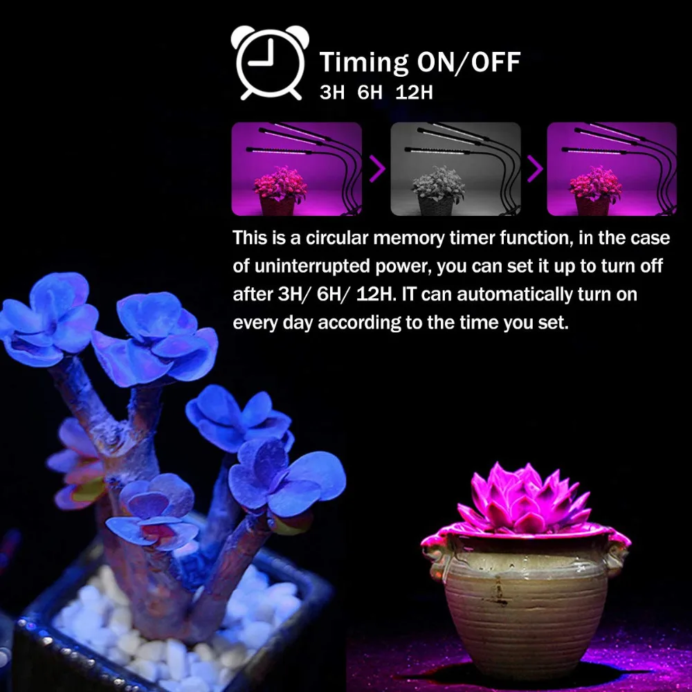 Litwod Z30 светодиодный Grow Light 30 Вт тройной 3 головы лампы для растений Функция времени