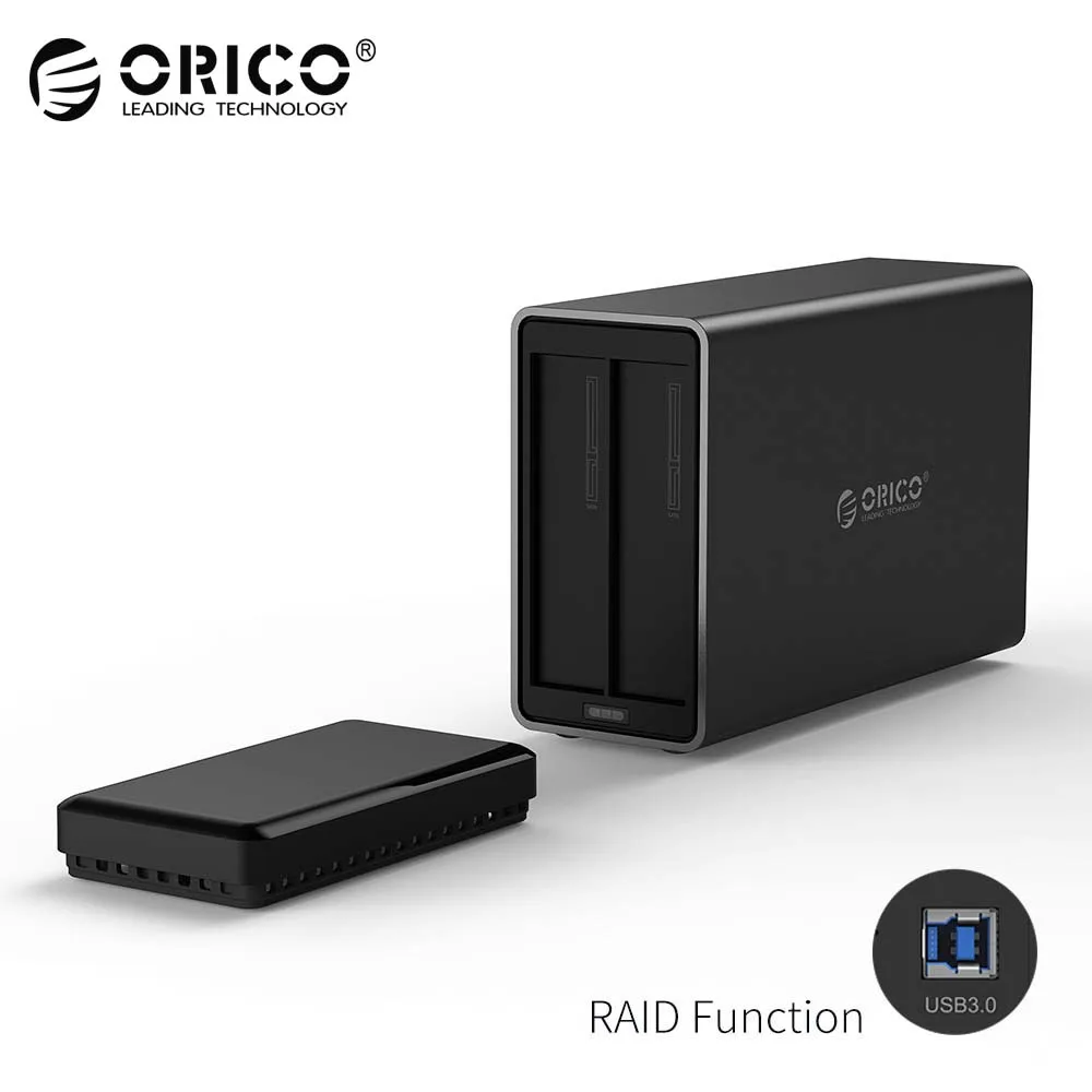 

ORICO 2-Bay USB3.0 Hard Drive Dock with Raid Support 20TB Storage 5Gbps UASP with 12V4A Adapter HDD Enclosure Docking Station
