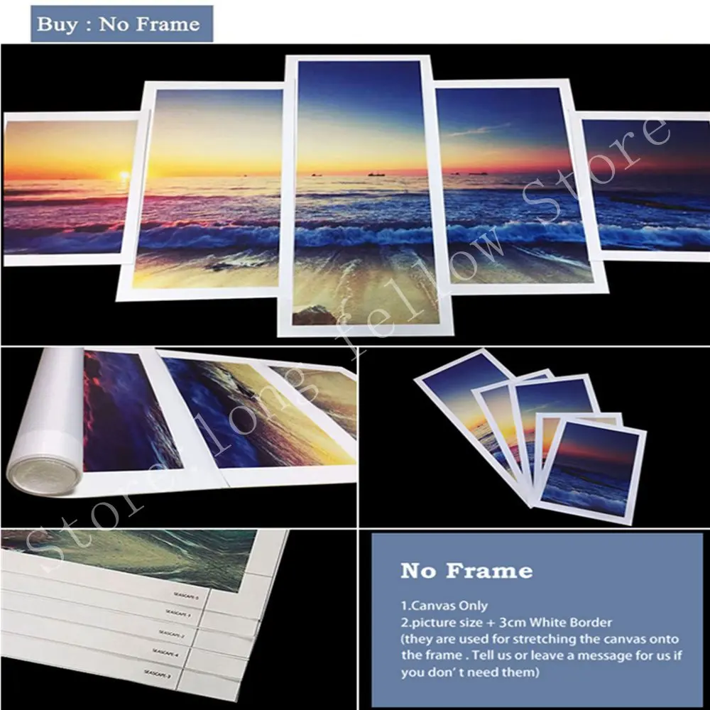 Large Posters Giclee Print Sunset Beach Seascape Pictures for Bathroom Office Room Home Decor Modern Artwork Decor Drop Shipping