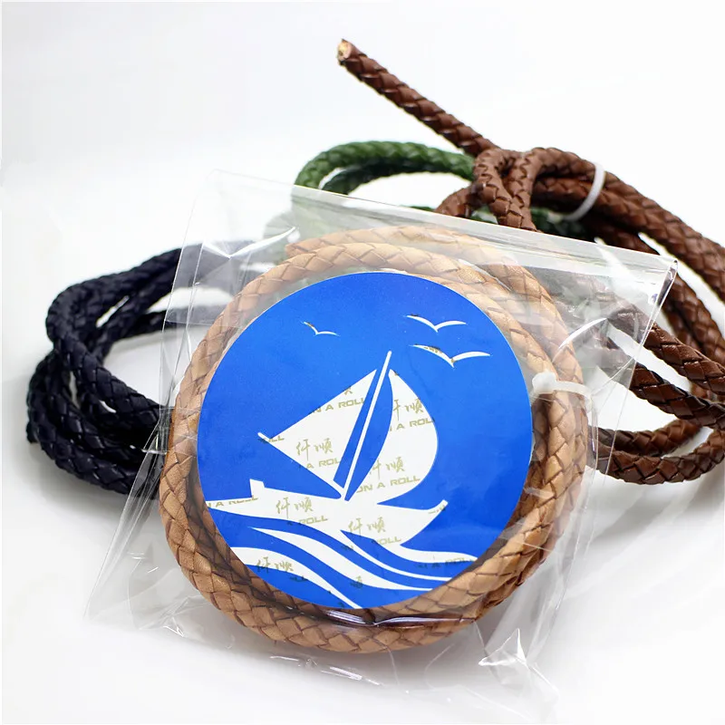 

5mm Real woven Leather Cord Thread Fine Jewelry Findings High Quality DIY Accessories Handmade Bracelets For Women Men 1meter
