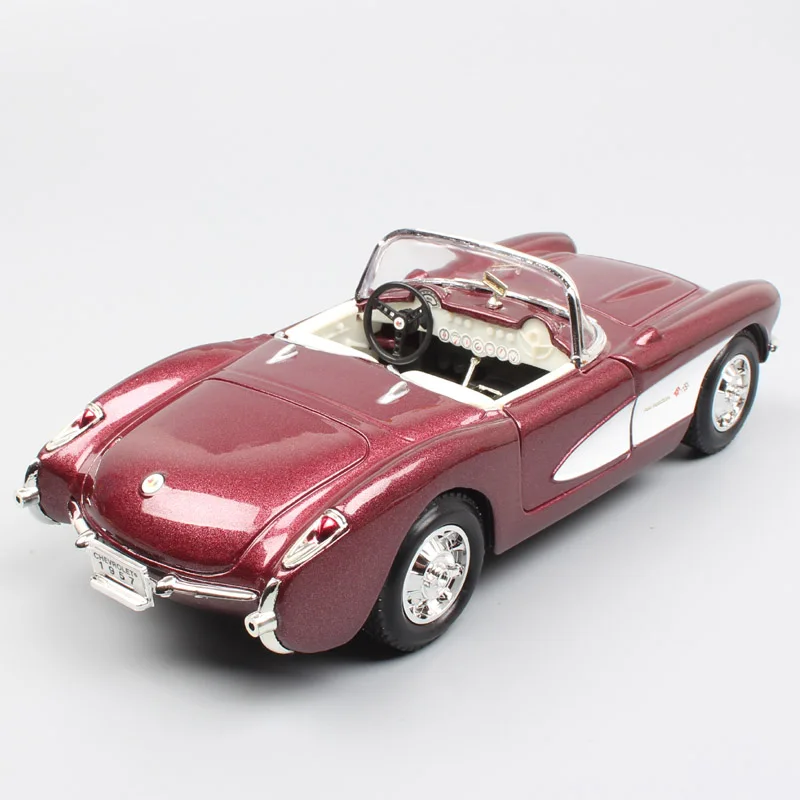 1/24 масштаб классический старый GM Chevrolet Corvette C1 Vette StingRay 1957 литые машины Модель thumbnails колеса для детских игрушек