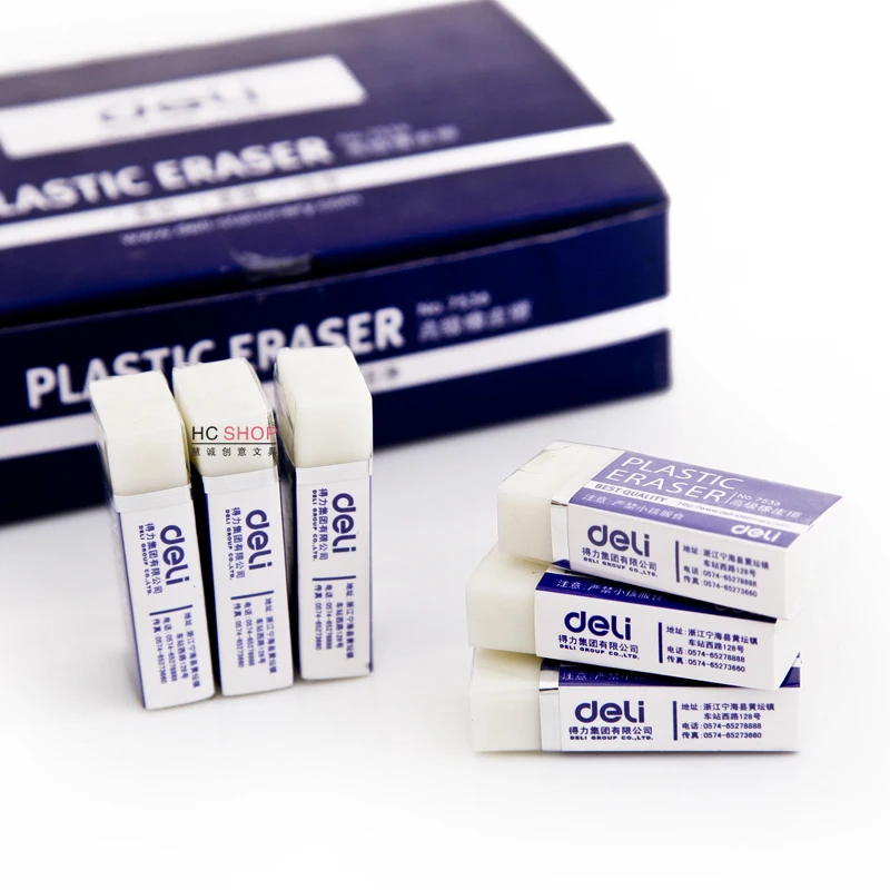 DELI Plastic Eraser Plastic Advanced Eraser Plastic Students Eraser 45