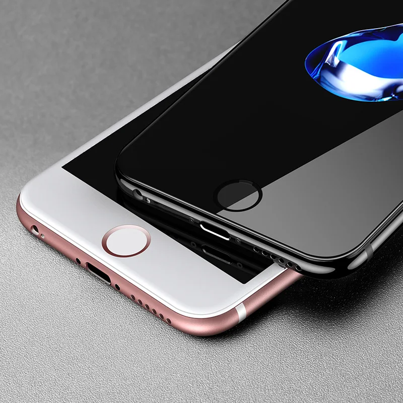For iPhone X 6 6S 7 8 Plus 9H 0.26mm 5D Protective Full Cover Soft Edge Tempered Glass Phone Screen Protector Film for iPhone 7