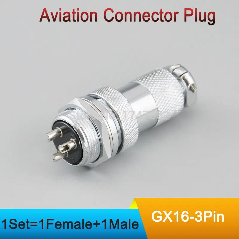 

Free Shipping 1 pair GX16-3P Male & Female Plug GX16 3P Diameter 16mm Wire Panel Circular Connector Aviation Socket PLug