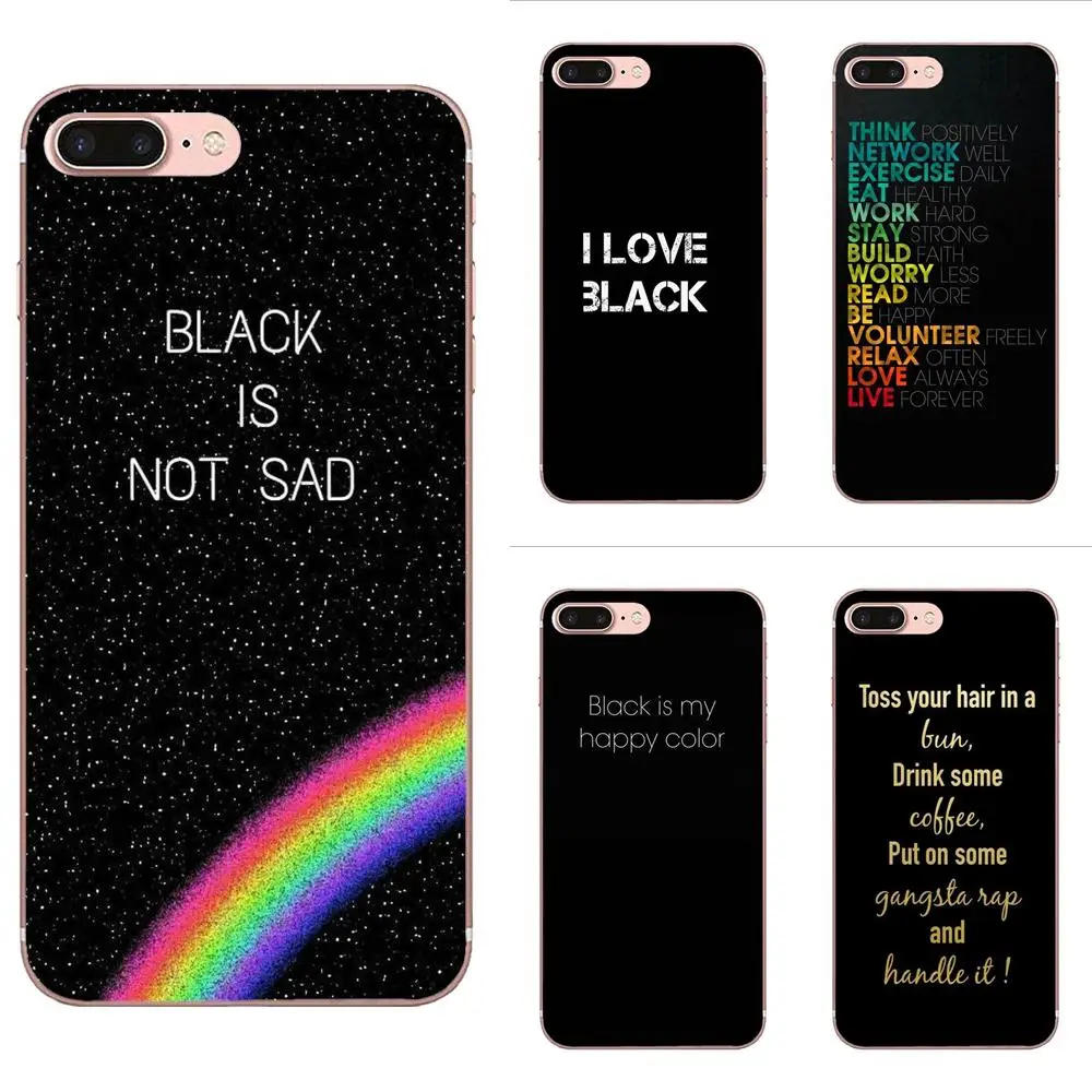 Мягкий чехол для Apple iPhone 4 4S 5 5C 5S SE 6 6S 7 8 Plus X XS Max XR Black Is My Happy Color New
