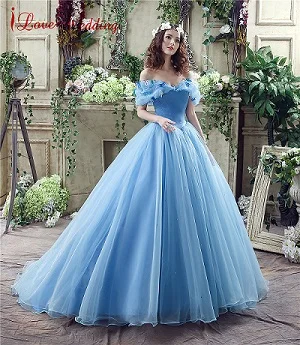 white cinderella prom dress
