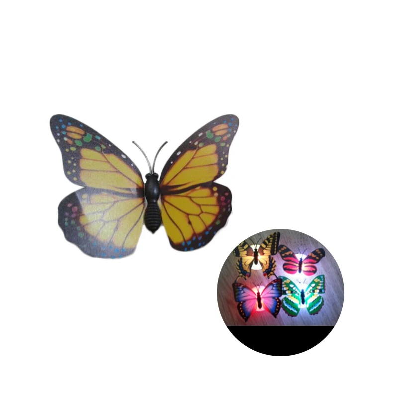 Цветной светодиодный мигающий Ночной светильник с бабочкой для домашнего моделирования, электрические игрушки с бабочками для детей, детей
