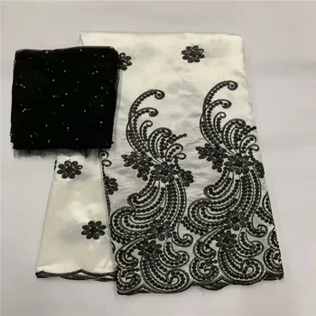 

Multicolor 5 yards African George Lace with 2yards Tulle Lace Hot African George Fabric High Quality African George Wrapper Lace