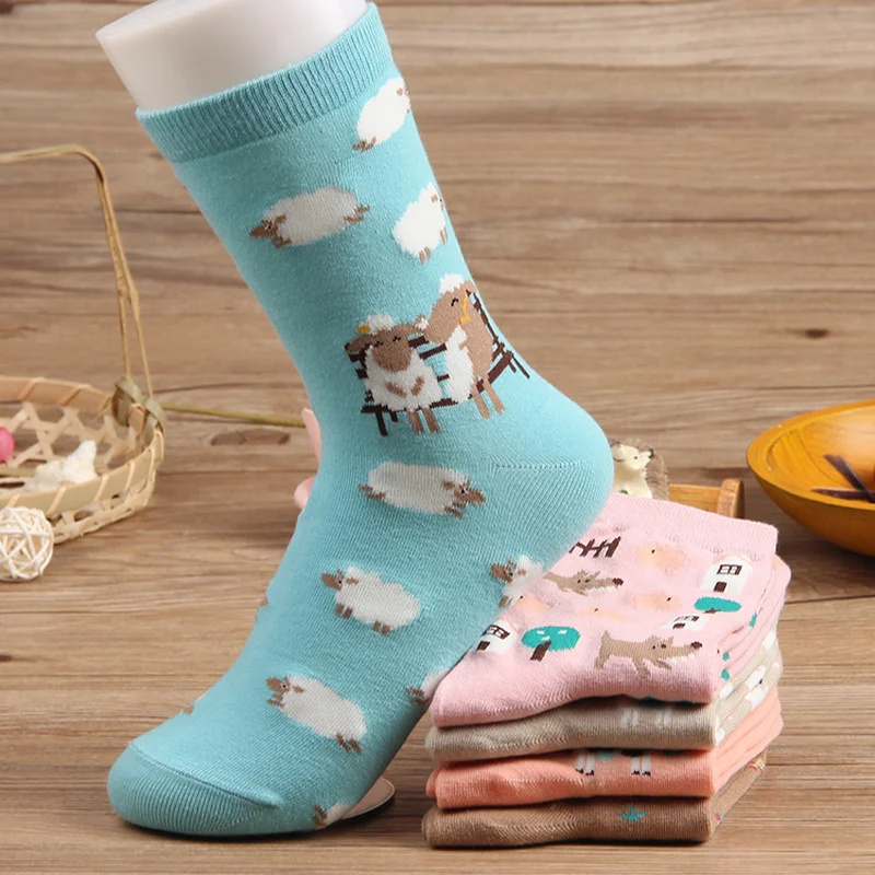 Популярные носки в Корейском стиле 2018 новинка женские с героями мультфильмов из