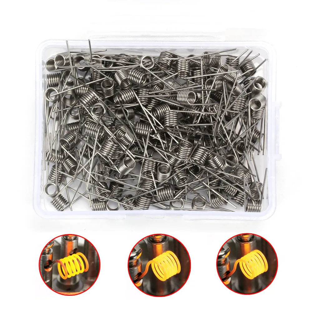 Coil Father Prebuilt NI80 SS316 500pcs/lot Heating Coil 22ga 24ga 26ga 28ga Alien Clapton Wire Vape RDA For Electronic Cigarette
