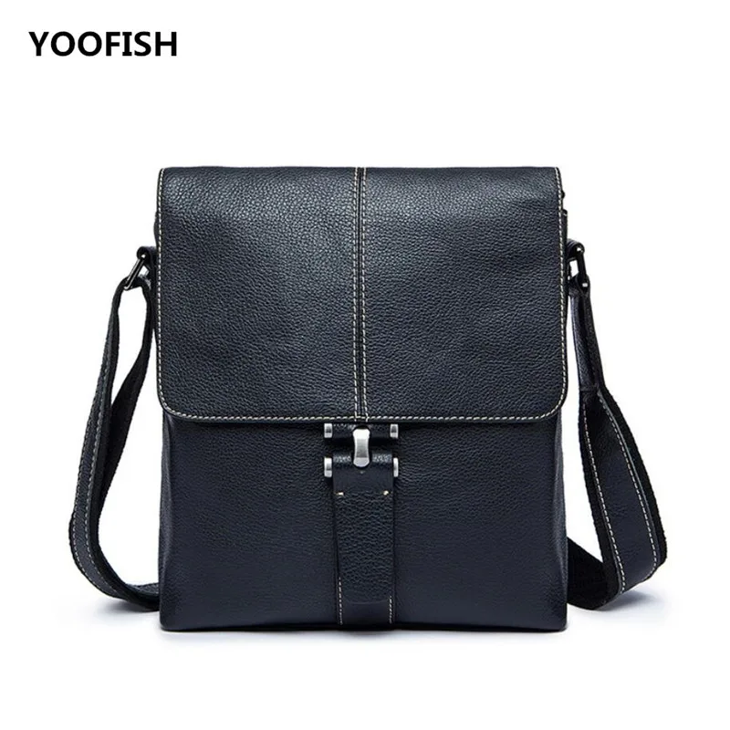 

Free Shipping Vintage Black/Coffee Genuine Leather men's bag business men's bag briefcase shoulder messenger bag.