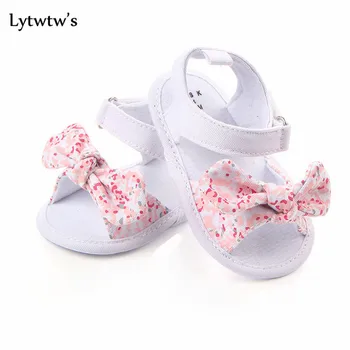 1 paio di bambini Lytwtw per bambini, ragazzi, ragazze, scarpe, tela antiscivolo, bowknot, per bambini, sandali infantili per neonati 1