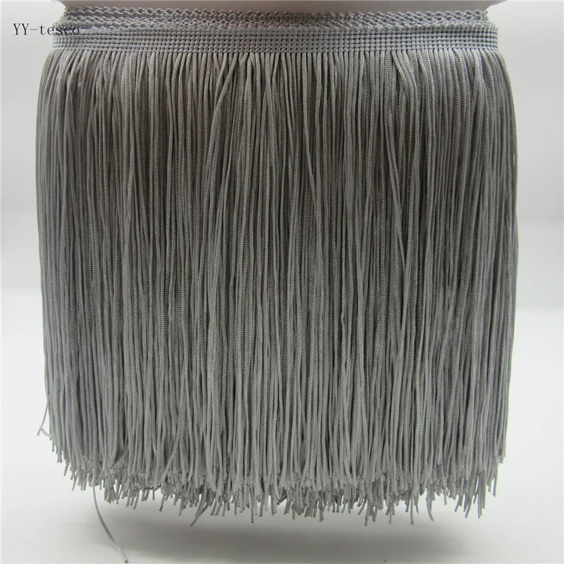 YY-tesco 10 ярдов 20 см широкая кружевная бахрома отделка кисточка бахрома отделка для DIY латинское платье сценическая одежда аксессуары кружевная лента - Цвет: gray