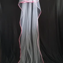 Новая длинная белая/слоновая кость Длинная лента край венчальная Фата свадебная свадебные аксессуары, фата с расческой MD109