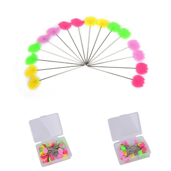 

50Pcs/box DIY Arts Tool Multi-color Patchwork Pins Bird Tulip Sewing Flower Button Head Pins Box Home Decoration Crafts Pins