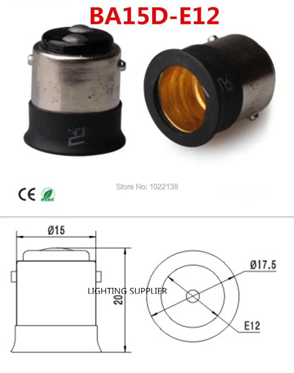 100 шт./лот BA15D для E12 светодиодный гнездо адаптера BA15D-E12 подвесной светильник держатель адаптер настенная лампа галогеновая база лампы преобразователь