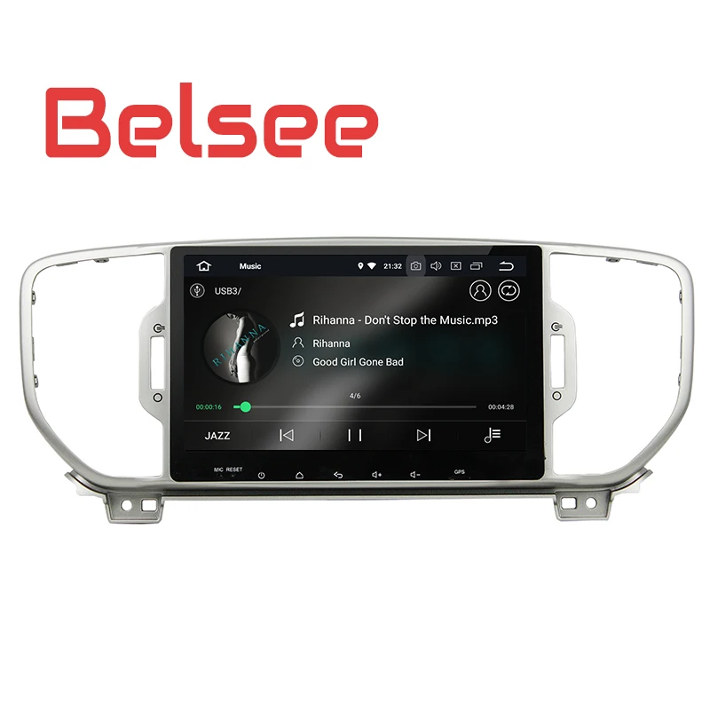 Belsee Android 8,0 Авто головное устройство двойной 2 Din Автомобильная навигационная система GPS Радио стерео аудио блок для Kia Sportage