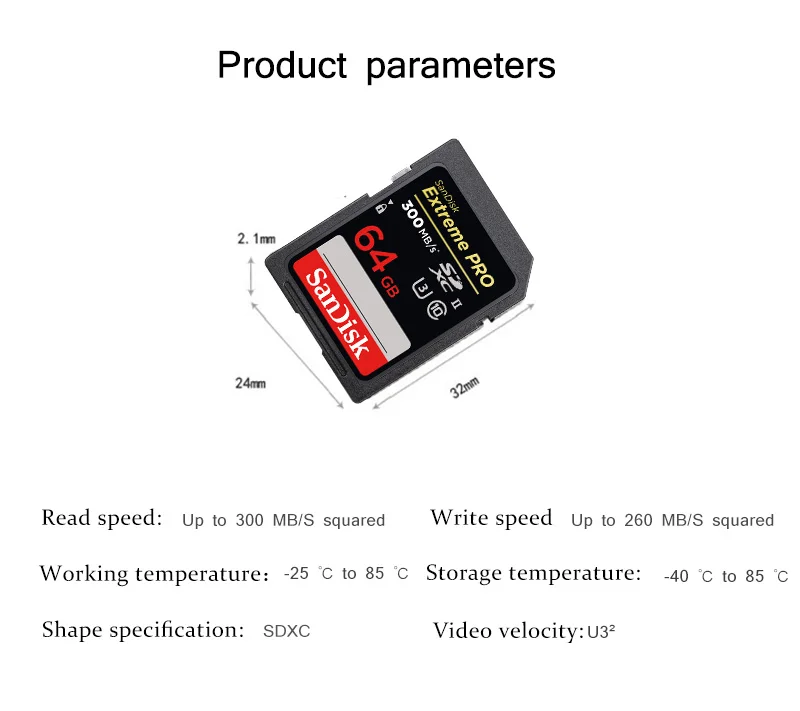 Sandisk camera 128 Гб карта памяти 64 ГБ флеш-карта Экстремальная Pro sd-карта 32 Гб Высокая скорость до 300 МБ UHS-II