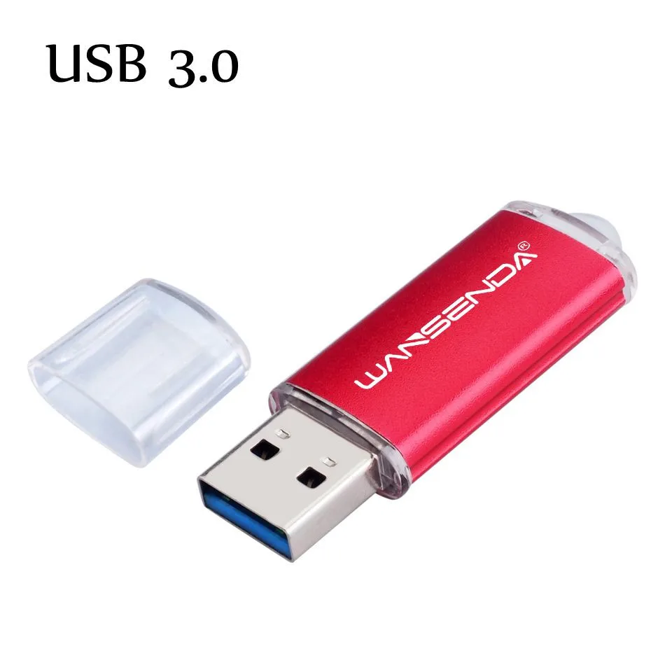 WANSENDA USB 3,0, 128 ГБ, 32 ГБ, USB флеш-накопитель, 64 ГБ, флеш-накопитель, 16 ГБ, 3,0, быстрая скорость, USB флешка, флеш-накопитель, 4 ГБ, 8 ГБ, флешка - Цвет: Красный