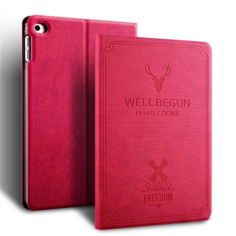 

IPadMini 4 pad mini4 tablet computer case 7.9 inch protective cover Apple flat Ultra Slim full package thin anti A1489 rose red