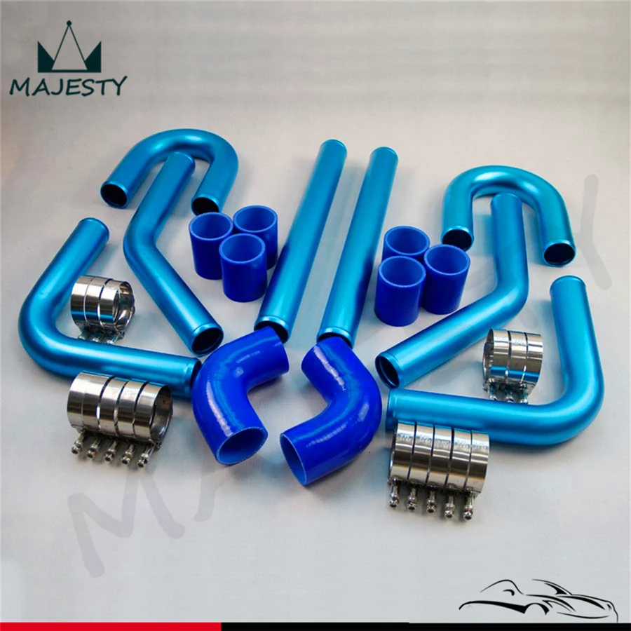 UNIVERSAL TURBO BOOST INTERCOOLER PIPE KIT 3" 76MM 8 PCS Aluminum