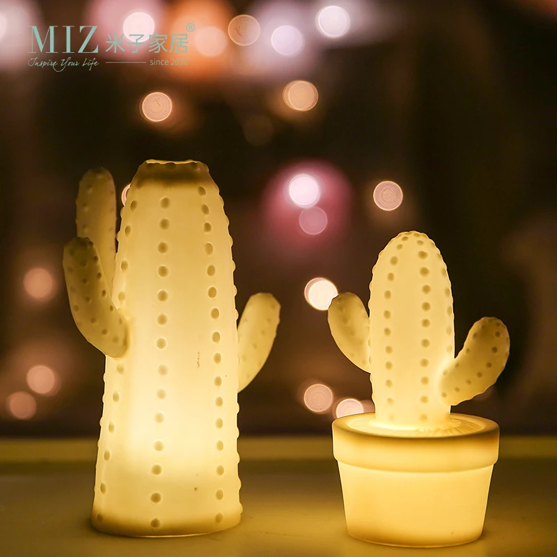 

Miz 1 Piece Ceramic Cactus Lamp Christmas Decoration Light Christmas Gift Home Decoration Accessories Small Lamp for Decoration