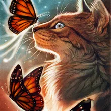 Бабочки и кошки DIY живопись по номерам 24 Цвета Пигмент кисть Искусство Ручная роспись креативная цифровая картина маслом